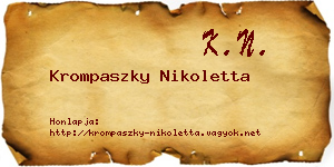 Krompaszky Nikoletta névjegykártya