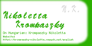 nikoletta krompaszky business card